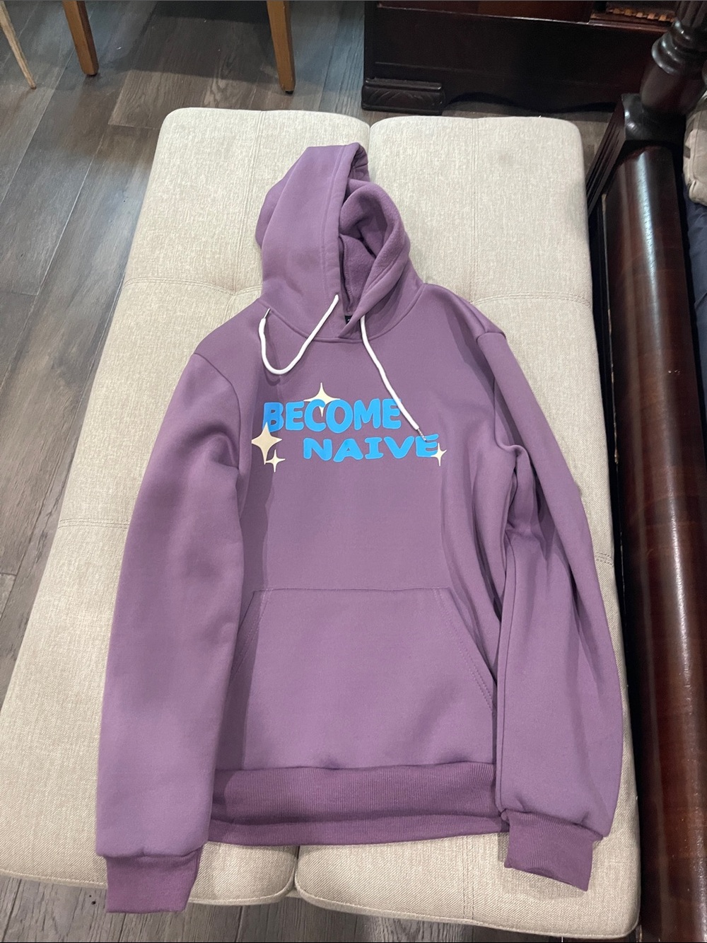 ROMWE Purple Crewneck Hoodie with Blue Graphic